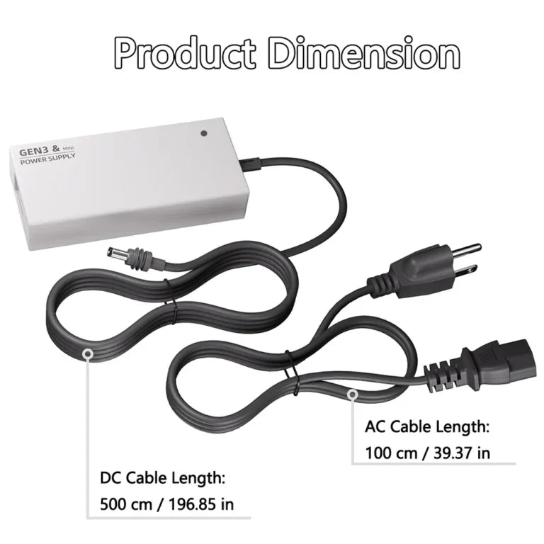 100~240V AC to DC Power Supply Adapter for Starlink Gen 3 & Mini