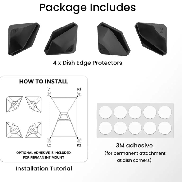 STARGEAR Protective Stand Pads Flat Mount for Starlink Gen 3 Dish (4 Pack)