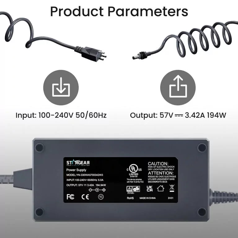 STARGEAR 195W AC Power Adapter Replacement for Starlink Gen 3