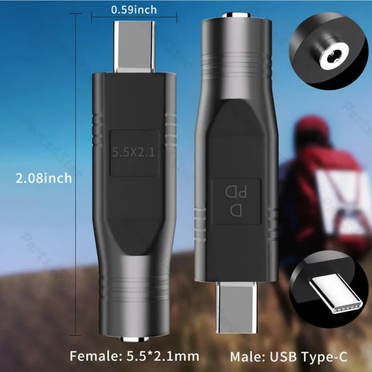 USB-C Male to DC Female Power Cable Adapter for Starlink Mini