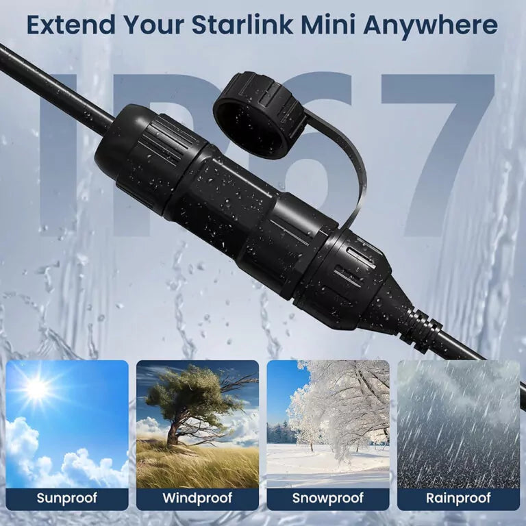 Waterproof USB-C Adapter for Starlink Mini – Fits All USB-C Cables